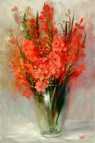 Ренуар гладиолусы в вазе Ренуар