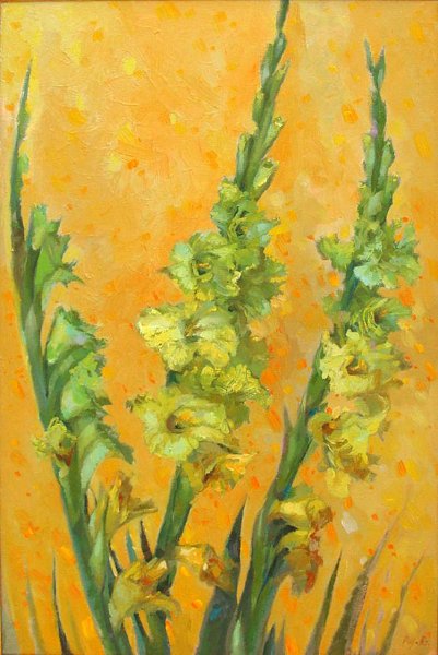 Гладиолусы акварелью Андрияка