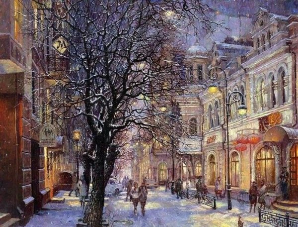 Художник Алексей Бутырский « зимний вечер «