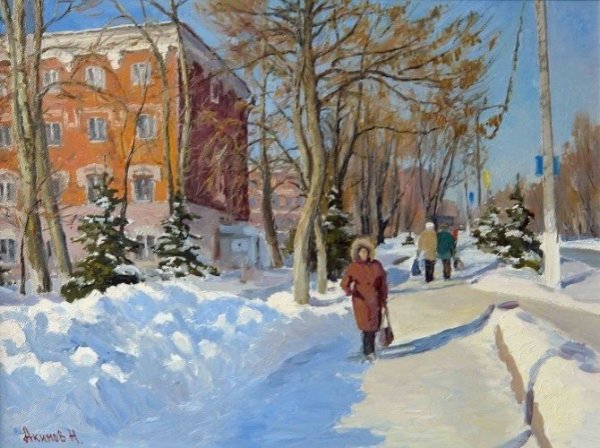 Зимний городской пейзаж