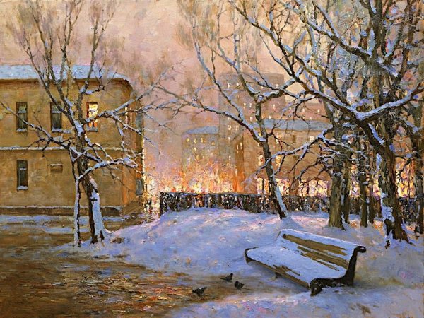 Зимний городской пейзаж