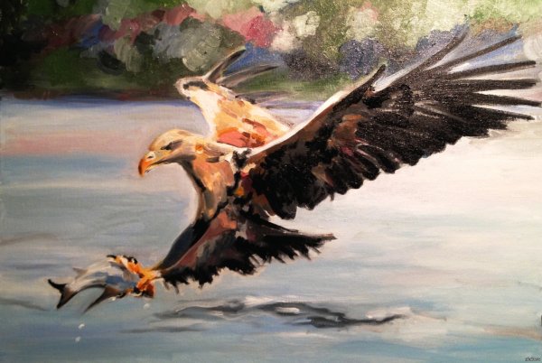 Рисунок орла гуашью