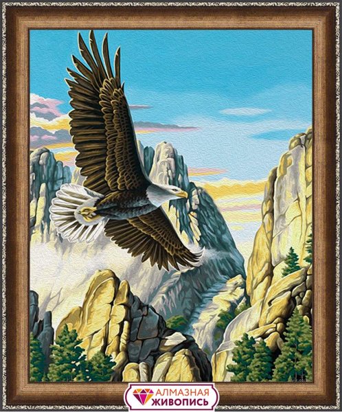 Орел в полете маслом