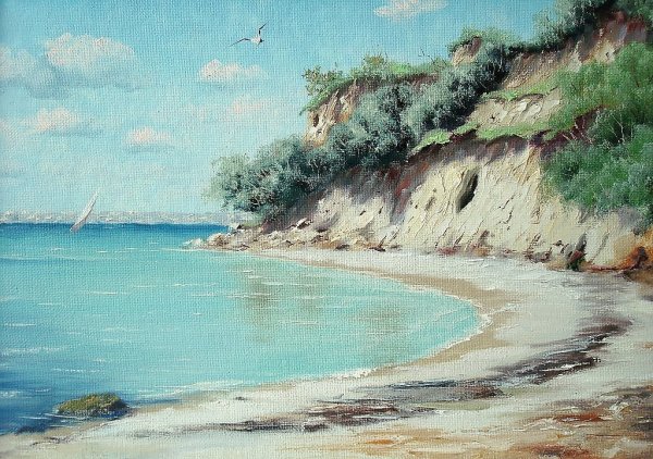 Живопись море песок дюны