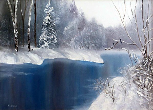 Художник Елена Лукина картины зима