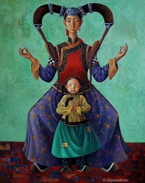 Монгольская живопись Самбуу