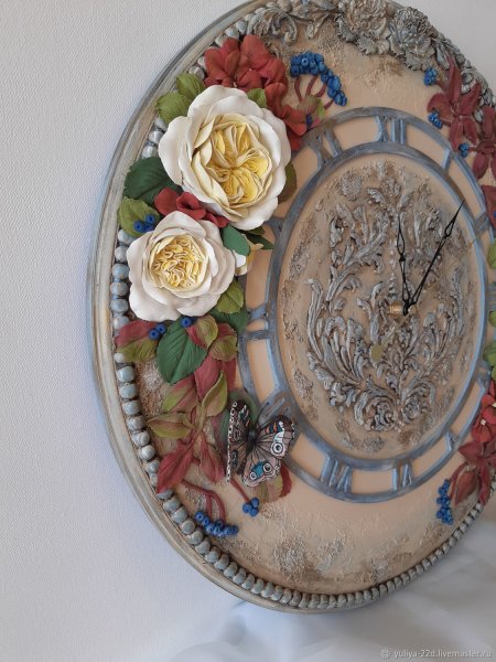 Часы скульптурная живопись Евгении Ермиловой