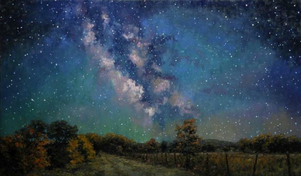 Ночное небо акварелью