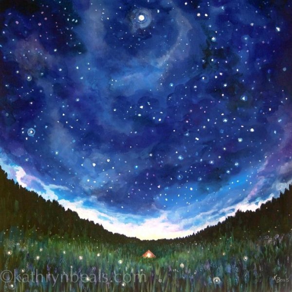 Ночное небо живопись