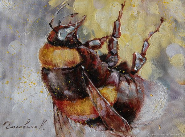 Пчела в живописи маслом