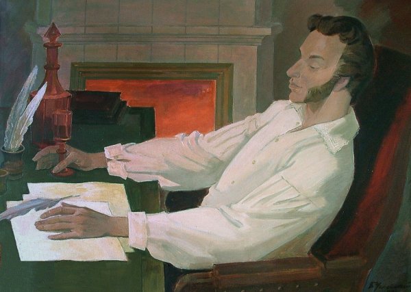 Пушкин в Михайловском живопись