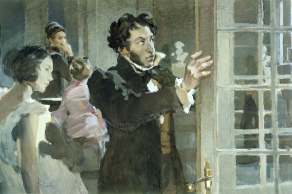 Картина где Пушкин и другие литераторы