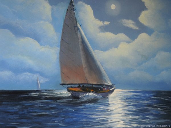 Александр Южаков яхта в море картина