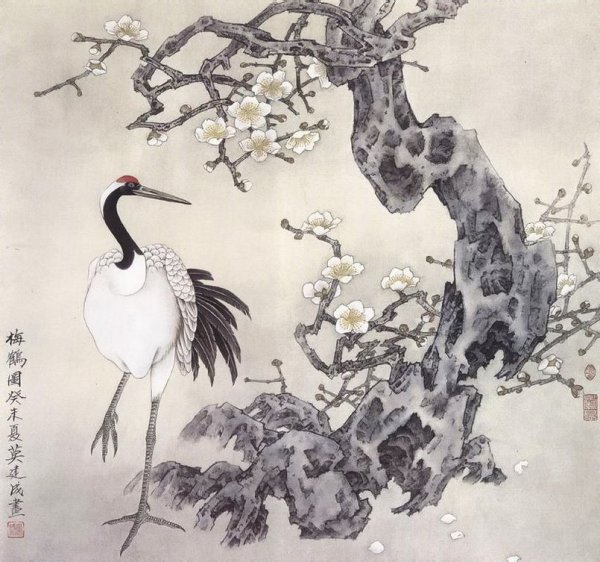 Китайская живопись гохуа Журавли