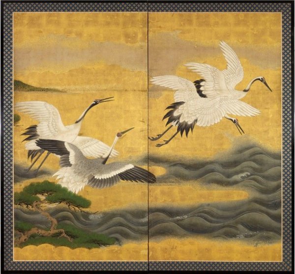 Японская живопись Эдо Журавли