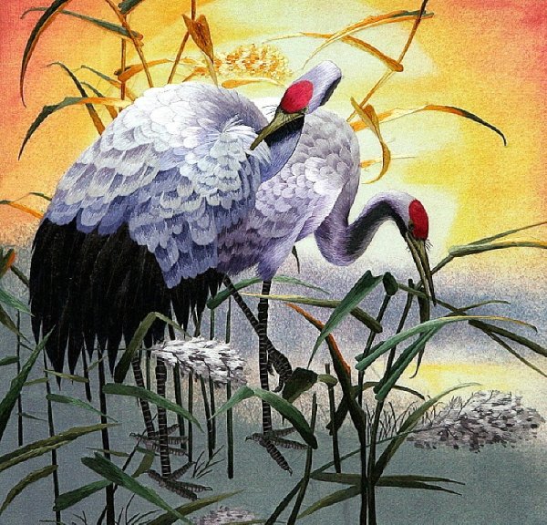 Цапля в китайской живописи
