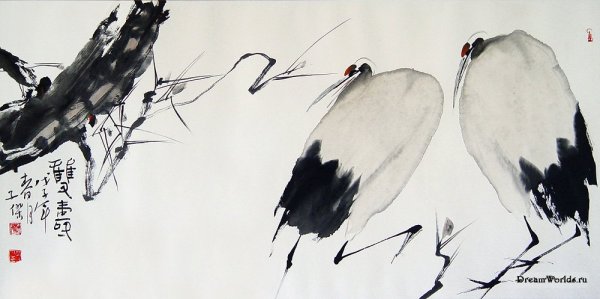 Китайская живопись каллиграф китаец