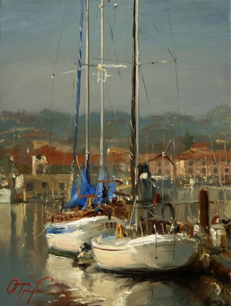 Олег Трофимов художник Импрессионист море лодки