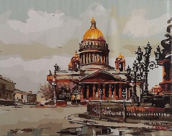 Акварель Санкт-Петербург Исакиевский собор