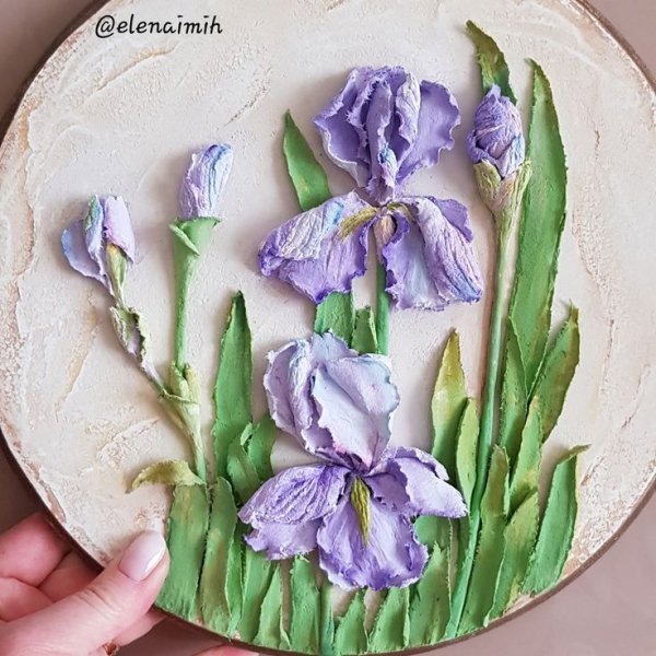 Скульптурная живопись ирисы Ермилова