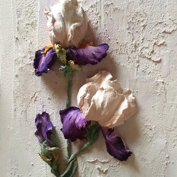 МК скульптурная живопись ирисы