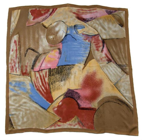 Палантин кашемировый 2-х сторонний "шедевры живописи" 19049 (с/2)