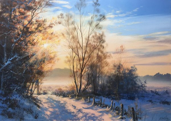 Зимний пейзаж Виктор Юшкевич