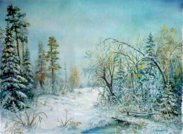 Художник Елена Плесовских зима