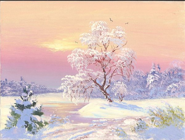 Художник Янов Виктор картины зима