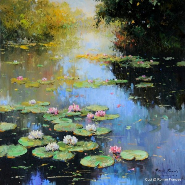 Живопись Моне заросший пруд