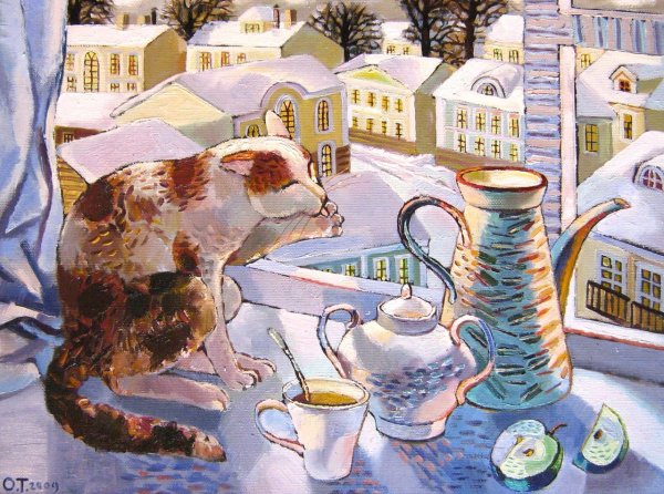 Коты живопись Трушникова Ольга