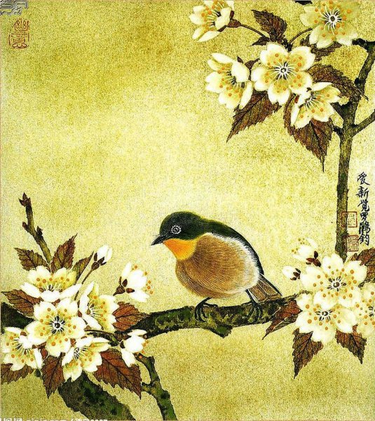 Японская живопись птицы