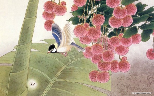 Китайская живопись акварелью Журавли