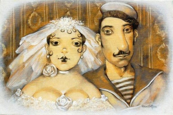 Жених и невеста живопись