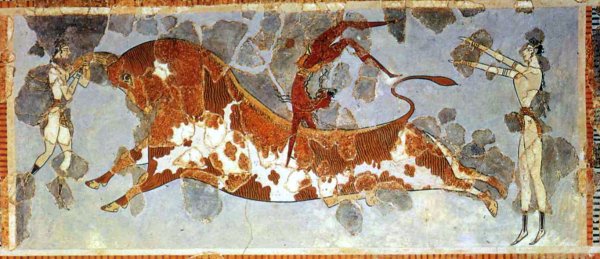Фреска Кносского дворца бык