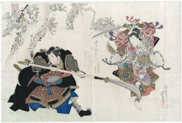 Укиё-э Самурай гравюра