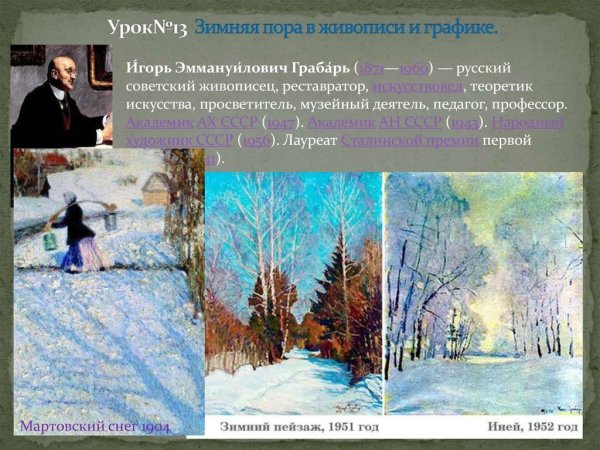 Зимние пейзажи известных художников