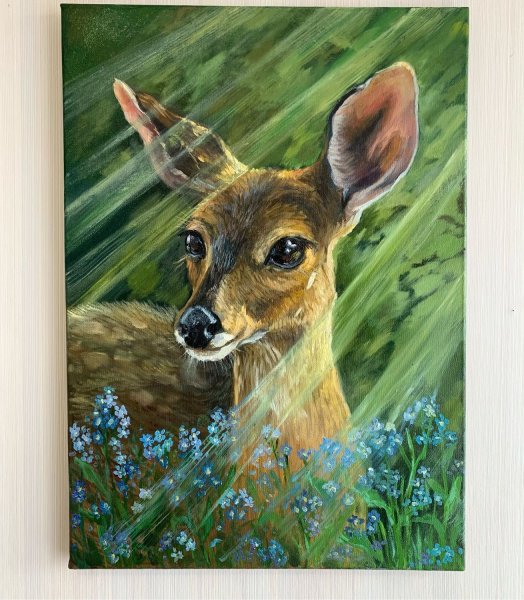Картина маслом Олененок