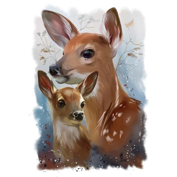 Олененок рисунок