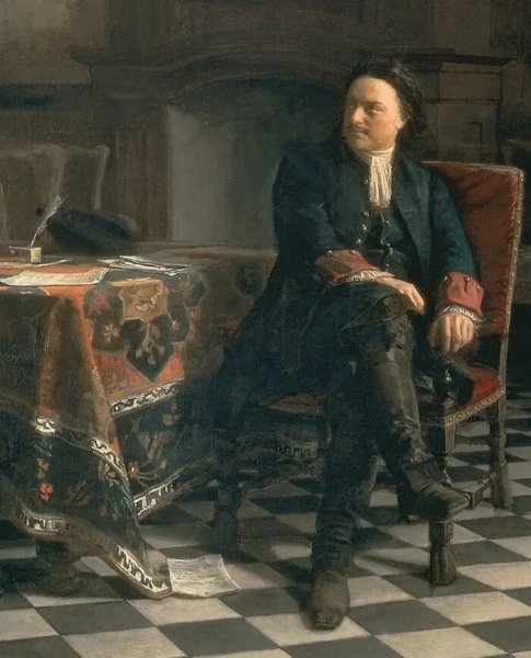 «Петр i допрашивает царевича Алексея Петровича в Петергофе» (1871)