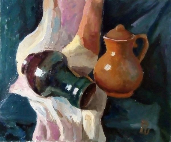 Глиняный Крынка живопись