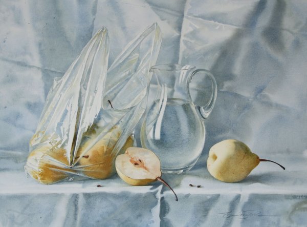 Мандарины акварель Базановой