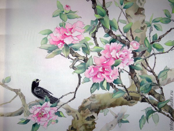 Японская роспись по шелку