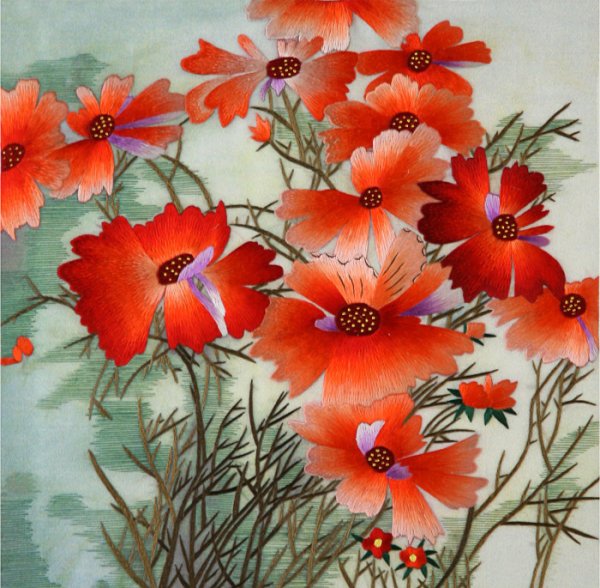 Китайская вышивка по шелку