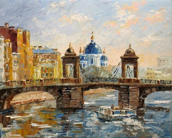 Мост Ломоносова живопись