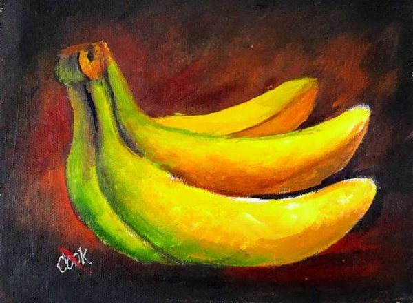 Живопись фрукты банан