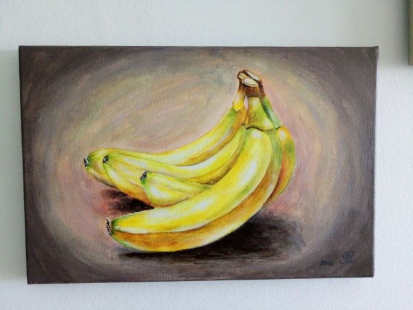 Банан акварелью