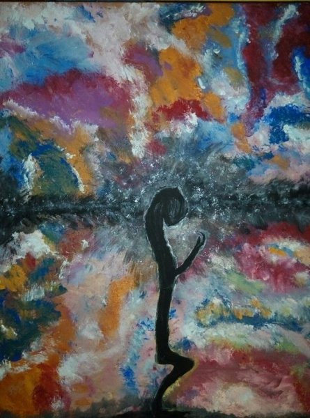 Картины из флуоресцентной краски девушки