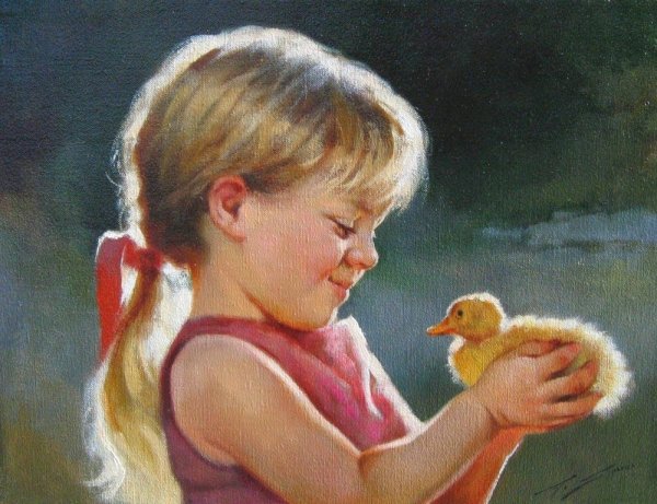 Девочка с утятами