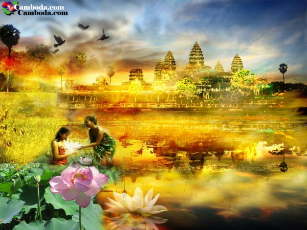 Камбоджа акварель